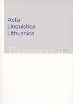 Acta Linguistica Lithuanica 85 (LXXXV)