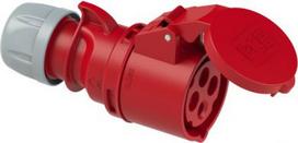 CEE connector 4x16A (3P+PE) 6h IP44/IP54 SHARK red 214-6 | 9003399134616