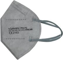 Respiratorius FFP2, 4-ių sluoksnių apsauginė veido kaukė (pilkas spalvos) 1 vnt.