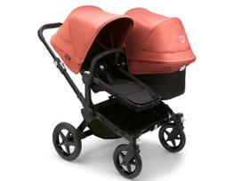 Universalus vežimėlis pametinukams Bugaboo Donkey 5 DUO Sunrise Red/Midnight Black/Black važiuoklė