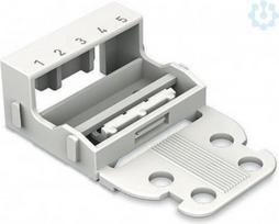 Mounting carrier for 5-conductor terminal blocks 221 Series, white 221-505 | 4055143640831