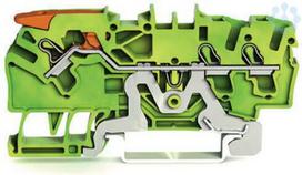 3-conductor through terminal block with lever and Push-in CAGE CLAMP 2.5 mm², green-yellow 2102-1307 | 4055143741811