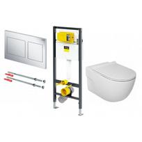 Potinkinis VIEGA PREVISTA rėmas su Slyte21 chromuotu mygtuku ir klozetu Meridian Rimless