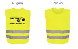 Atspindinti liemenė su užrašu (geltona)