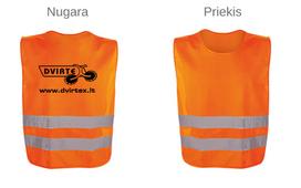 Atspindinti liemenė su užrašu (oranžinė)
