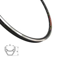 Ratlankis Stars J19SZ 26" (19x559) 36H V-brake tipo stabdžiams, dvigubas, su kniedėm (aliuminis, juodas)