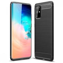 Juodas silikoninis dėklas ''Carbon Lux'' telefonui Xiaomi Redmi 9