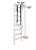 Gimnastikos sienelė su metaliniu skersiniu ir gimnastikos priedais BenchK 221W (balta)+A204