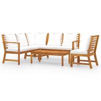 Lauko baldų komplektas VLX 5 Piece Garden Lounge Set 3057770, kreminės spalvos, 6 vietų