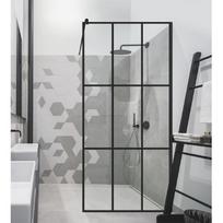 Dušo sienelė Baltijos Brasta Ema Nero Cube 100 cm, skaidrus stiklas (juodas rėmas)