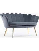 Velour Sofa laukiamojo sofa, grafito veliūras, auksinės kojos Lozana