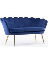 Velour Sofa laukiamojo sofa, mėlynas veliūras, auksinės kojos Lozana