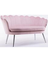 Velour Sofa laukiamojo sofa, rausvas veliūras, chromuotos kojos Lozana