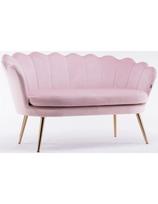 Velour Sofa laukiamojo sofa, rausvas veliūras, auksinės kojos Lozana