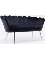 Velour Sofa laukiamojo sofa, juodas veliūras, chromuotos kojos Lozana