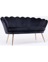 Velour Sofa laukiamojo sofa, juodas veliūras, auksinės kojos Lozana