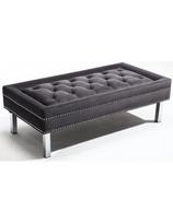 Velour Sofa laukiamojo suolas, grafito veliūras, chromuotos kojos Morges HR6081