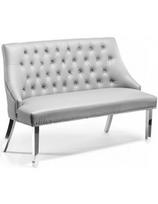 Velour Sofa laukiamojo sofa, pilka eko oda, chromuotos kojos Lugana HR6074