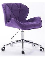 Velour Sofa fotelis, violetinis veliūras, sidabrinis stovas Olten HR111K