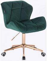 Velour Sofa fotelis, žalias veliūras, auksinis stovas Olten HR111K