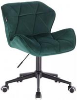 Velour Sofa fotelis, žalias veliūras, juodas stovas Olten HR111K
