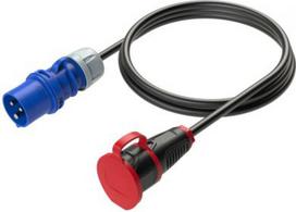 Adaptor: Socket 16A 250V / Plug 3x16A 6h, with cable 0.8m H07RN-F 3G1.5, IP44 9007 | 5907711103370