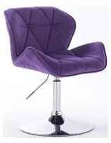 Velour Sofa fotelis, violetinis veliūras, apvalus pagrindas Olten HR111N