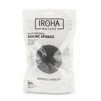 Kempinėlė veidui Konjac Iroha Nature Charcoal INKONJAC1, pagaminta iš 100% natūralios bambuko anglies, detoksikuojanti