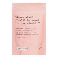 Kūno šveitiklis Frank Body Original Coffee Scrub su kavos tirščiais, migdolų aliejumi, vitaminu E ir jūros druska 100 g