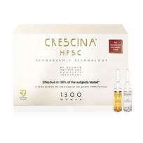 CRESCINA TRANSDERMIC 100% ampulių kompleksas plaukų slinkimo stabdymui ir plaukų atauginimui MOTERIMS, 1300 stiprumo, 20 vnt. (10+10) +dovana plaukų šampūnas