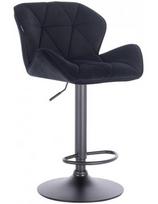 Velour Sofa fotelis, juodas veliūras, juodas pagrindas su kojų atrama Olten HR111W