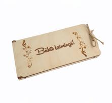 Medinis pinigų vokelis „Būkit laimingi“