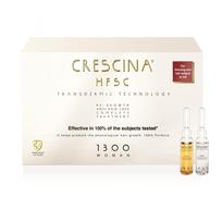 CRESCINA TRANSDERMIC 100% ampulių kompleksas plaukų slinkimo stabdymui ir plaukų atauginimui MOTERIMS, 1300 stiprumo, 40 vnt. (20+20) +dovana plaukų šampūnas