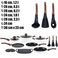 Akmens masės 15 dalių puodų rinkinys ZL-8592