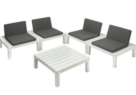 Lauko baldų komplektas Progarden Outdoor Furniture Set, baltas/pilkas, 1-4 vietų