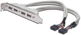 Kabelis Digitus USB Slot Bracket cable AK-300304-002-E 2 x USB A, 2 x IDC 10-pin, 0.25 m, smėlio sp.