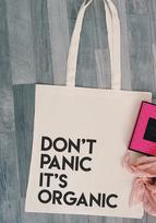 Pirkinių krepšys „Don't panic it's organic“ (rusvas)