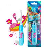 Brush Baby Vaikiškas elektrinis dantų šepetėlis KidzSonic Flamingas 3+ metų