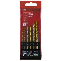 Metalo gražtų komplektas DEDRA WITS06 HSS+kobalt+TiN, 135°, 6vnt