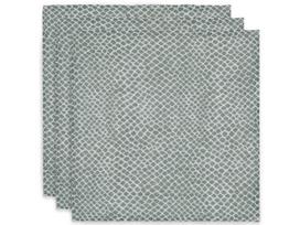 Jollein muslino audinio vystyklų rinkinys 70x70 Snake Ash Green 3vnt