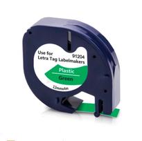 Su DYMO LetraTag suderinama juostelė 91204 12 mm žalia juostelė/ juodas tekstas