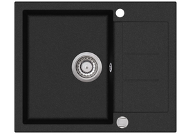Plautuvė Aquasanita Tesa SQT102 AW 601 Black - Metallic, su ekscentriniu ventiliu