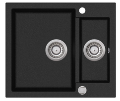 Plautuvė AQUASANITA Tesa SQT150AW 601 Black Metallic, su ekscentriniu ventiliu