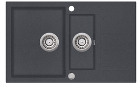Plautuvė Aquasanita Tesa SQT151AW 222 Graphite, su ekscentriniu ventiliu