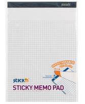 Bloknotas STICK´N, 254x178 mm, langeliais, 50 lipnių lapų