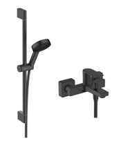 Rankinio dušo komplektas su vonios maišytuvu Hansgrohe Pulsify Select S 24160670 + Vernis Shape 71450670, juodas matinis