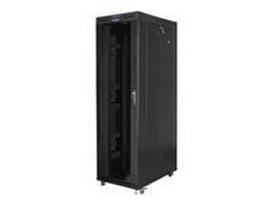 LANBERG free standing rack 19inch cabinet 42U 800x1200 glass door LCD flat pack black