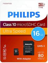 Philips MicroSDHC Card 16GB Class 10 UHS-I U1 incl. Adapter