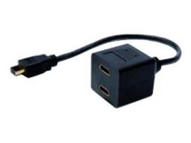 DIGITUS HDMI Y-splitter cable type A -2xtype A M/F 0.2m passive Full HD gold bl