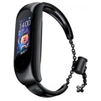Fusion Accessories Xiaomi Mi Band 3/ 4/ 5/ 6 juoda metalinė apyrankė